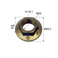 ECROU FUSEE 24MM AK COLLERETTE D=49