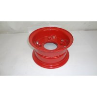 ROUE NUE 8  130 x 4 -- 3.00 D 8 -- 2 flasques visss  -  rouge