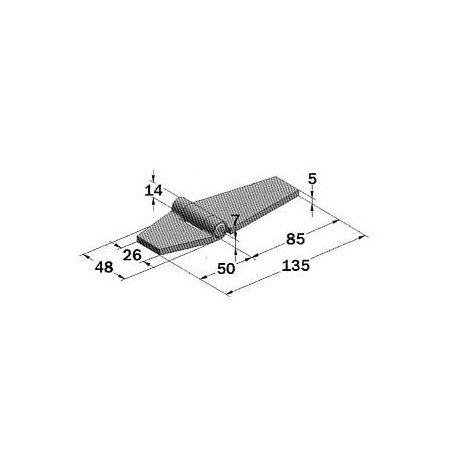 CHARNIERE ALU 135X50