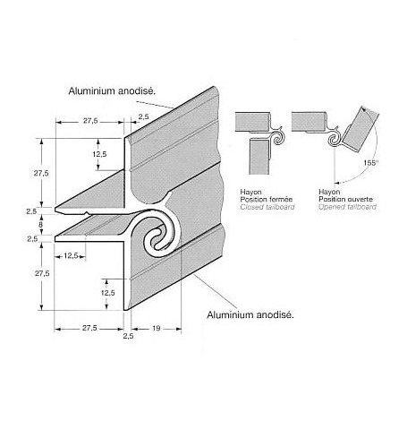 CHARNIERE INDECROCHABL ALU ART EXTERIEUR  5M