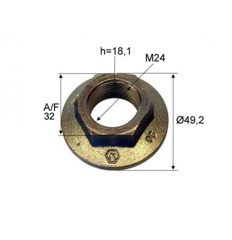 ECROU FUSEE 24MM AK COLLERETTE D=49