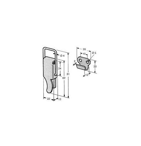 FERMETURE CAISSE  60MM AVEC GACHE