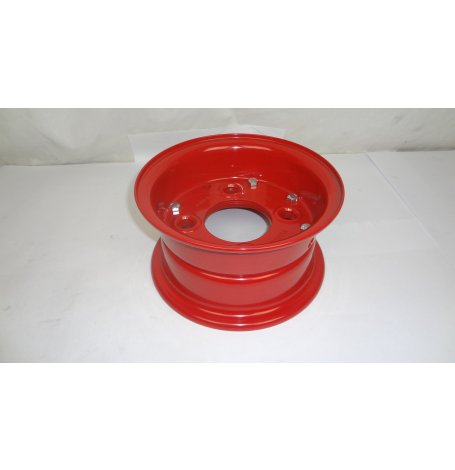 ROUE NUE 8  130 x 4 -- 3.00 D 8 -- 2 flasques visss  -  rouge