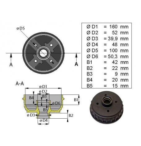 TAMBOUR AK D=160 100X4 1636/37