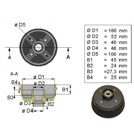 TAMBOUR AK D=160 100X4 SB160/1635