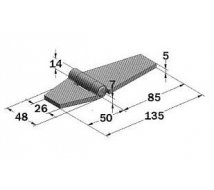 CHARNIERE ALU 135X50