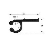 RAIL AUVENT ALU SUR PLATINE PLATE   LES 5M