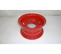 ROUE NUE 8  130 x 4 -- 3.00 D 8 -- 2 flasques visss  -  rouge