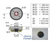 TAMBOUR AK D=160 CARTOUCHE 100X4 EURO