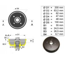 TAMBOUR BPW D=200 100X4   avec Rlt CARTOUCHE