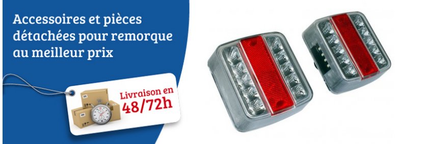 Phare de travail + Phare de recul carré 16 Leds - CD Signalisation