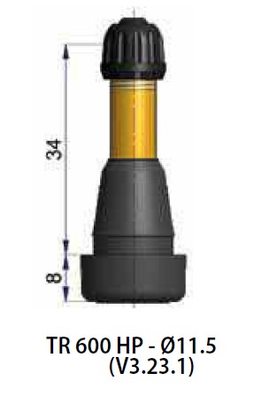 Equipièce : VALVE TB METAL/CAOUTCHOUC D= 11.5