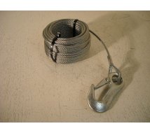 CABLE TREUIL 350KG AV CROCHET LONG 15M  4MM