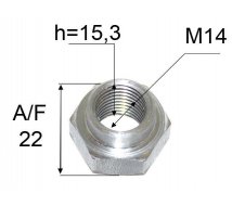 ECROU FUSEE 14MM SATELLITE AV REBORD A PLIER