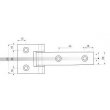 CHARNIERE ALU ANODISE 125X50/22  PERCEE